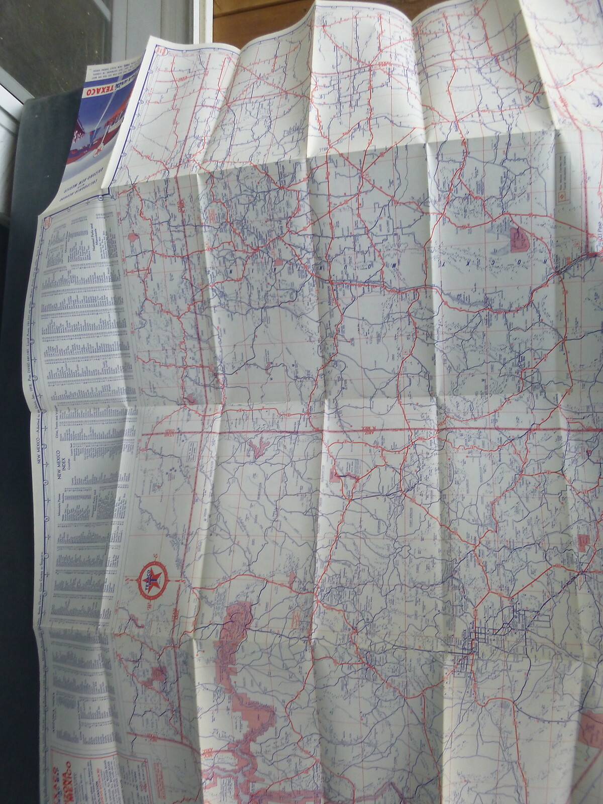 1953 California Nevada Arizona New Mexico road  map Texaco  oil  gas route 66