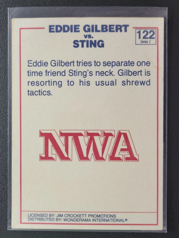 1988 Wonderama NWA #122 EDDIE GILBERT VS STING (RC) ROOKIE - Image 2 of 2