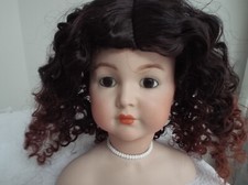 Dolls Wig 12 inch soft spiral curls 2 tone Auburn and Dark Brown Code Petra
