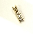 14k yellow gold .45ct SI1 H diamond 3 stone pendant necklace 1.6g estate — photo 7