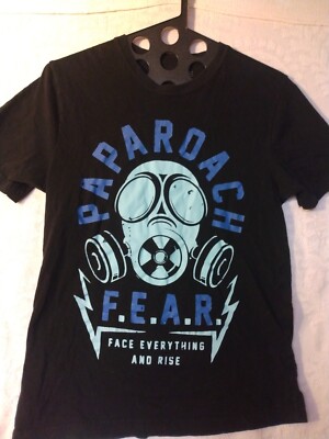 Papa Roach F.E.A.R. Face Everything and Rise concert tshirt Black size M 2 Sided