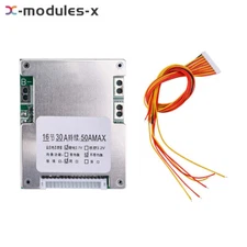 16S 60V 50A Same-port Battery Protection Board With Temperature Control Cable