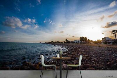 3D Blue Sky Beach Landscape Self-adhesive Removable Wallpaper Murals Wall 199