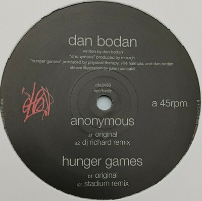 Dan Bodan - Anonymous / Hunger Games -  12'' Vinyl Record - MINT. 2014 DFA.