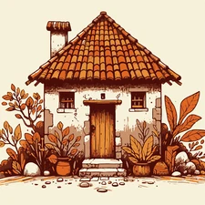 Digital picture House In The Countryside PNG printable file