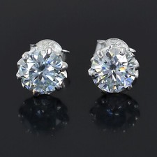 2.00 Ct Certified White Diamond Solitaire Studs Great Shine and Luster VIDEO