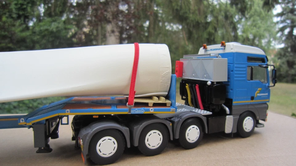 WSI 9774 MAN TGA XX TRACTEUR 8X4 + TELESTEP TRAILER WINDMILL WING " FELBERMAYR " - Photo 4/4