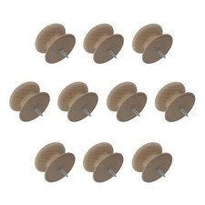 Pack of 10 Large 53mm (2"+) Beech Antique Style Wooden Knobs with Screw A53BVKA