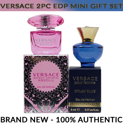 2pc Mini Gift Versace Bright Crystal Absolu EDP 5ml and Dylan Blue Femme EDP 5ml