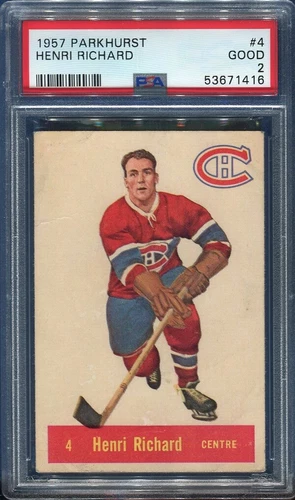1957-58 Parkhurst Henri Richard #4 Rookie - PSA 2 PWCC A