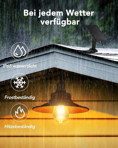 Solarbetriebene Pendelleuchte | Zugschalter | E27-Steckfassung - Bild 4 von 8