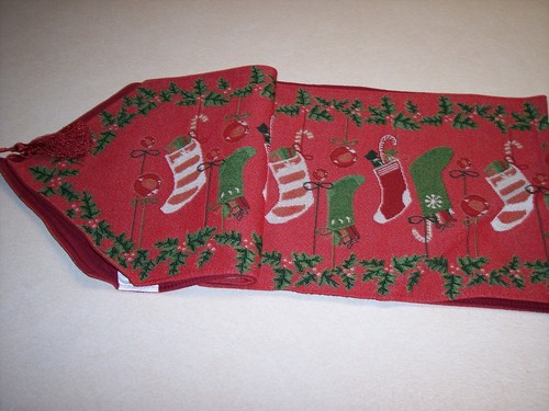 NWT Christmas tapestry table runner with end tassels 13" X 70" - Picture 2 of 3