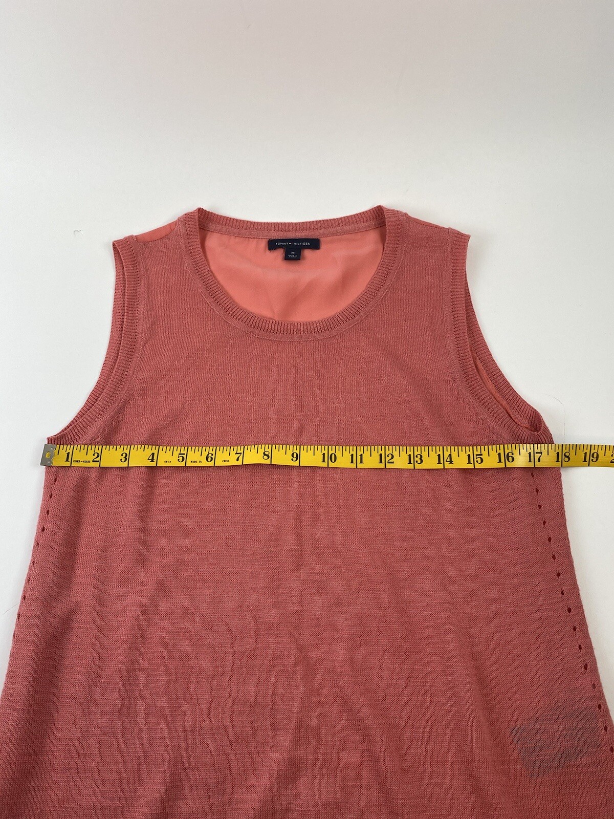 tommy hilfiger womens long sleeveless sweater, dress size M coral thumbnail 4