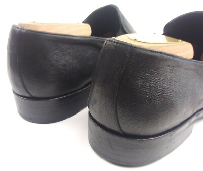 HUGO BOSS Black Leather Wing Tip Slip on Dress Shoes Men display picture 1