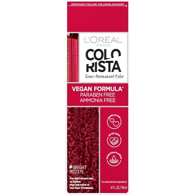 L'Oreal Paris Colorista Semi Permanent Hair Color for Hair, Bright Red