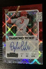Dylan Carlson Rookie Card Auto /15 2021 Contenders Diamond Ticket Cardinals