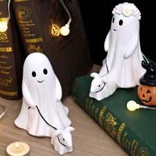 Goblin And Ghoul Ghost Walking Dog Halloween Figurine Spooky Ghost Dog
