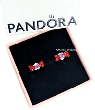 New 100% Authentic 925 PANDORA x DISNEY Snow White Bow Stud Earrings 293779C01