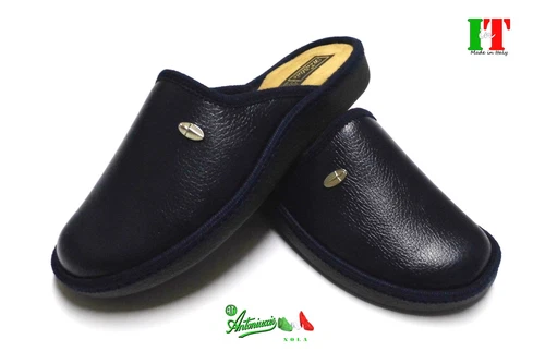 Men's Slippers Slippers Only 42 MADEinITALY Winter Sewn Swallow Blue 2091