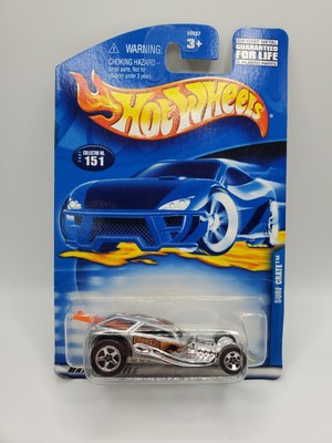 2001 Hot Wheels Collector #151 SURF CRATE Silver Orange Board w/Chrome 5 Spoke