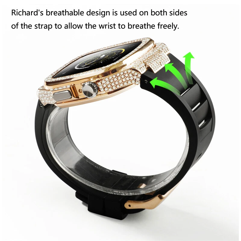 Kit de estuche Bling Diamond Mod para Apple Watch 10 9 8 7 6 5 SE 44/45/46 mm correa correa Foto 4 de 4