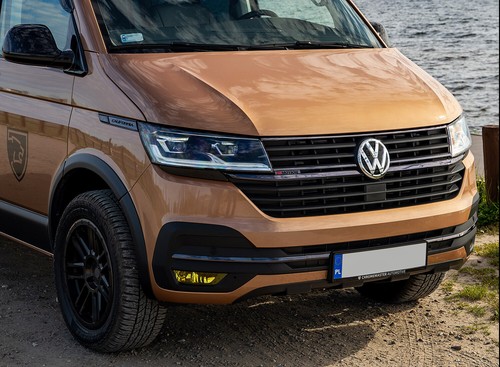 per VW T6.1 2019+ PANAMERICANA ANTERIORE AGGIUNTA PARAURTI PROTEZIONE ABS - Foto 9 di 9