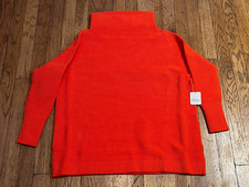 Free People Ottoman Slouchy Tunic Sweater Audacious Orange XSmall XS NWT 148
