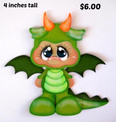 COSTUME CUTIE DRAGON Halloween scrapbook premade paper piecing by ...