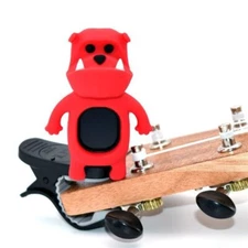 Tuner Clip-On Chromatic, Bass, Guitar, Violin, Ukulele, Cartoon Bulldog RED