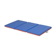 ECR4Kids 3-Section Folding Rest Mat 2in Sleeping Pad Blue/Red