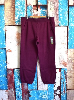 Women's Athletic Works Core Fleece Cinch Pants W/ Pockets XLARGE Purple NEW