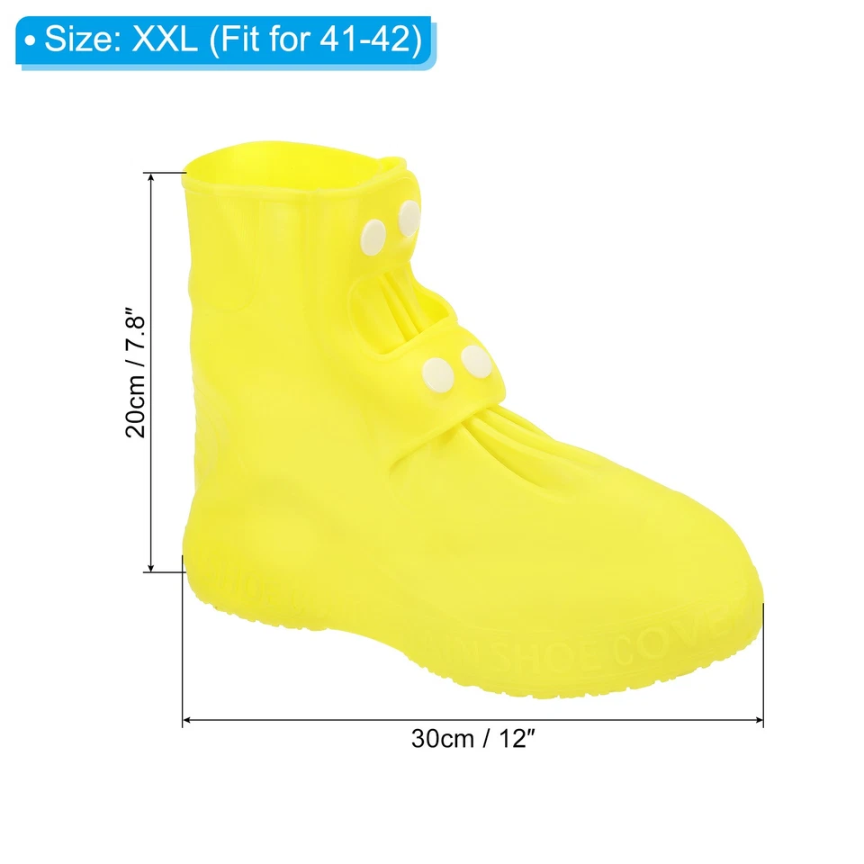 XXL Waterproof Shoe Cover TPE Not-Slip Rain Overshoes Cover Yellow - Image 2 of 4