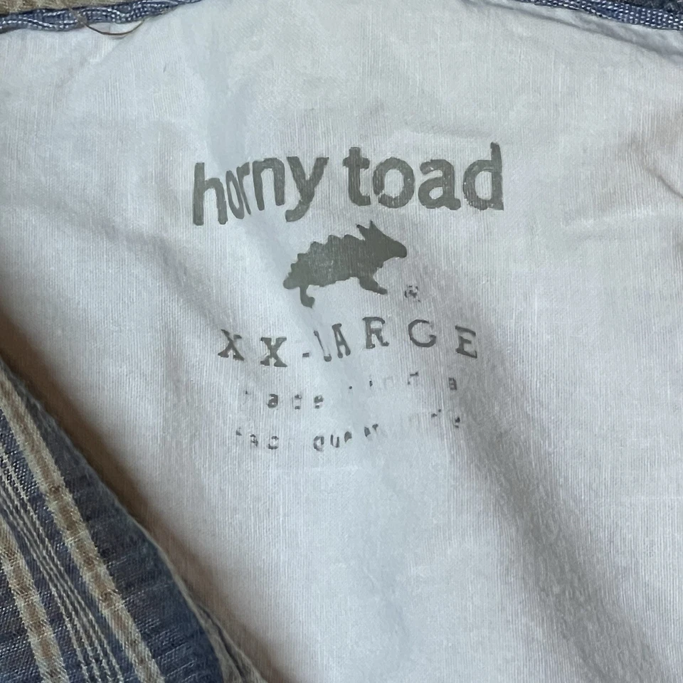 Horny Toad Shirt Men XXL Button Up Plaid Long Sleeve Collar Organic Cotton Poly - Image 3 of 4