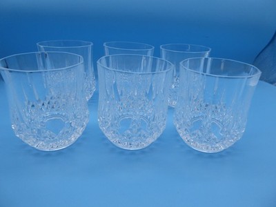 6er Set Vintage Cristal D'Arques Longchamp Whiskybecher Bleikristall 9,5 cm TOP
