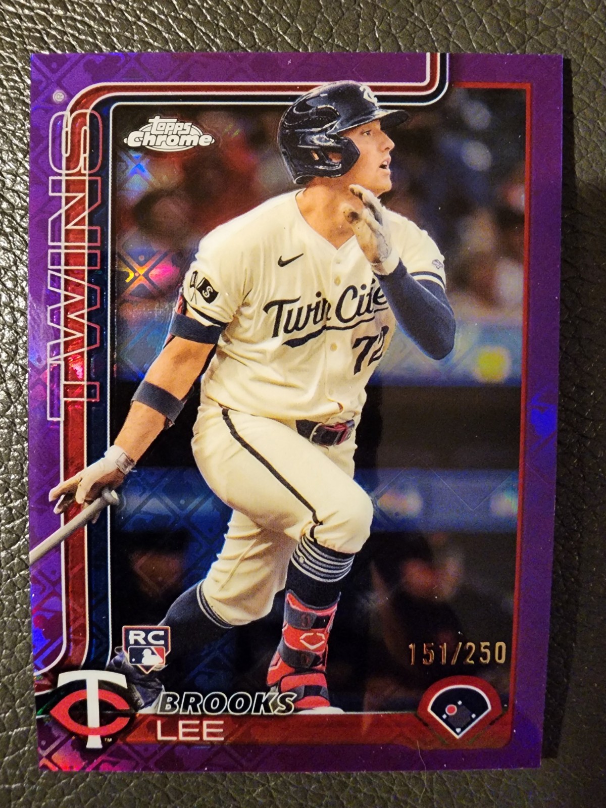 2025 Topps Chrome - Brooks Lee #234 Purple Logofractor 151/250
