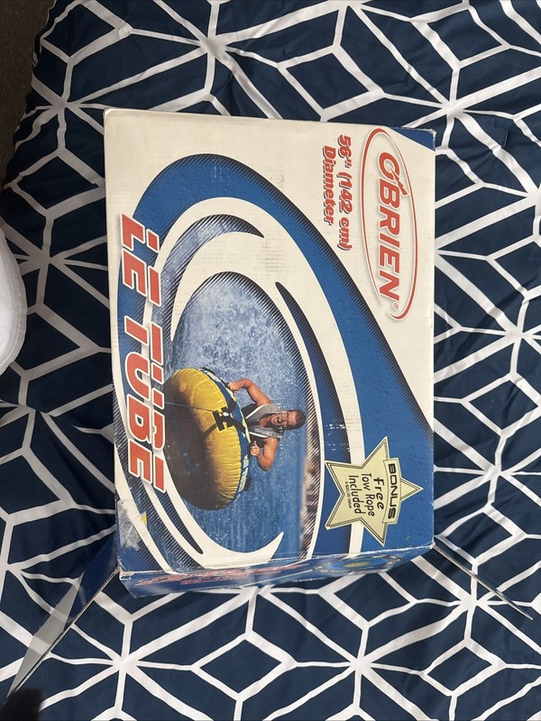 Vtg O'Brien LeTube 56" Donut Towable Tube With Rope~New 