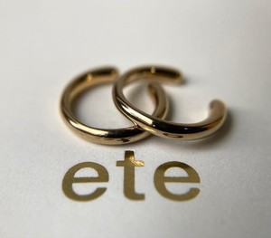 Authentic ete Petite Hoop Ear Cuff 925 Silver Gold Plated Simple Design Jewelry