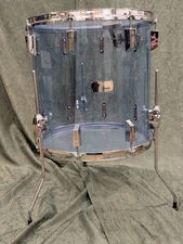 Vintage 1970's Blue Sonor Acryl  Champion Phonic Acrylic Floor Tom Drum  16 X 16