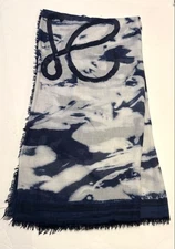 LOEWE Women Wallet Large Stole Anagram Pattern Long Scarf Logo Shawl Cashmere Ra