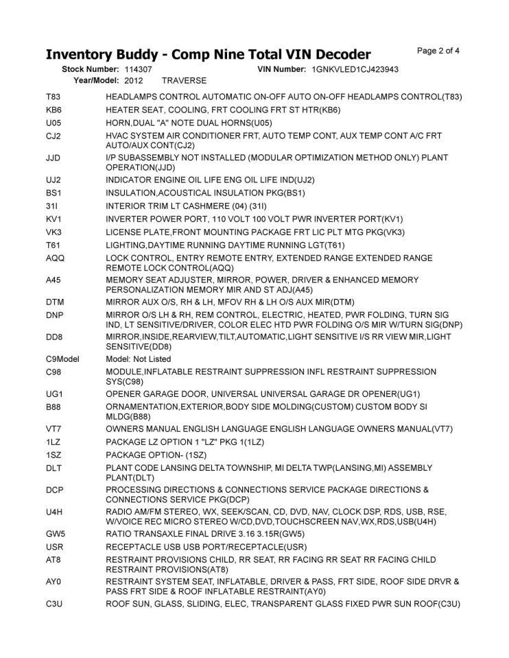 2012 CHEVROLET TRAVERSE Driver Left A Bag Driver Wheel  Foto 4 de 4