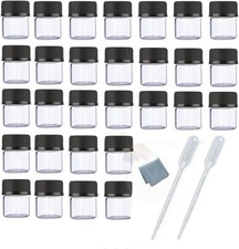 100PCS 1ML 1/4 Dram Mini Clear Glass Essential Oils Sample Bottles with Black Ca