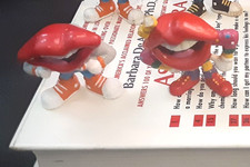 2 Vtg Rare Tang Lips Figure Lance, The Leader. 1989 Applause Hardees 80s Toys