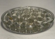 Vintage 5 inch 19 Hole Clear Glass Flower Frog/Organization Piece 2 
