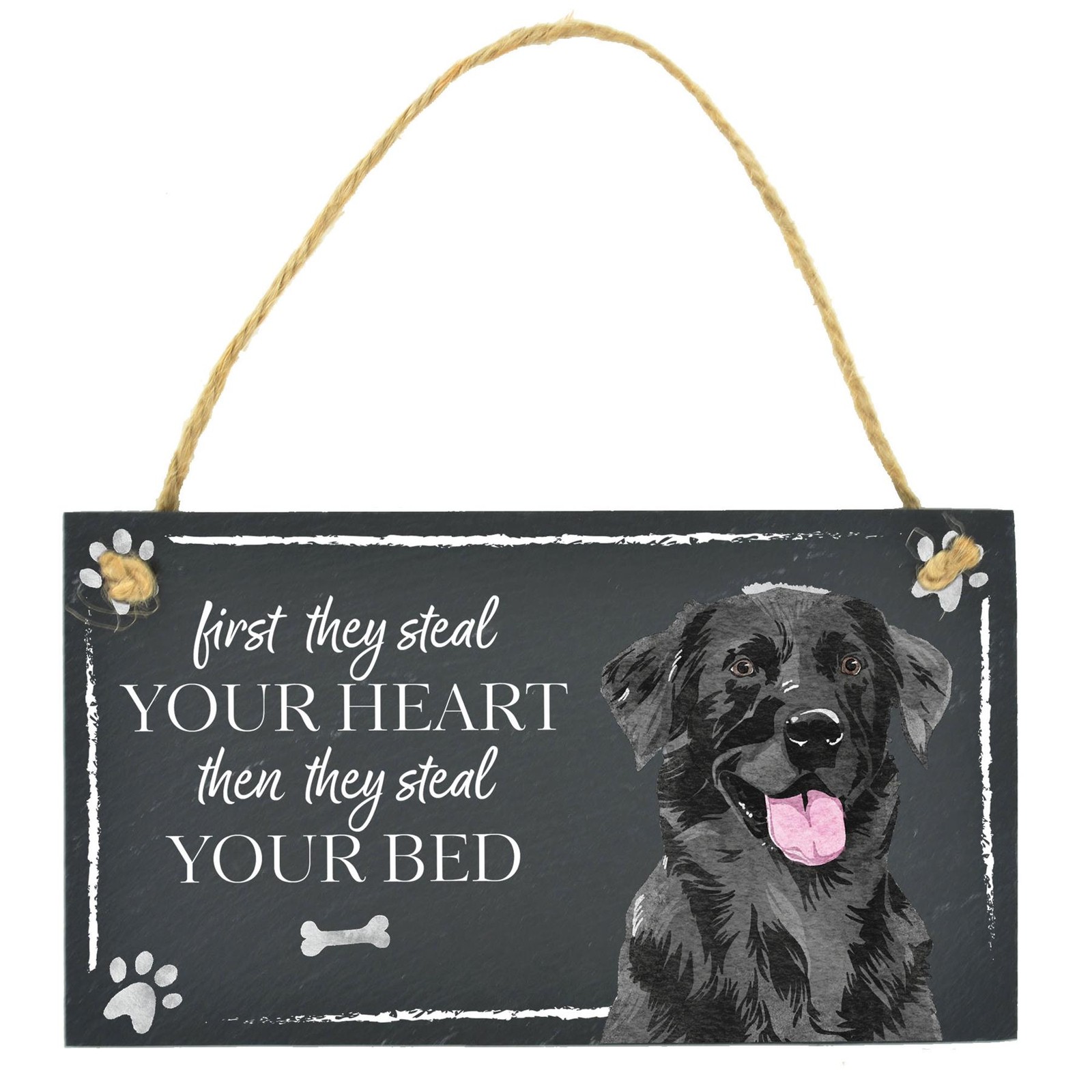 Black Labrador Dog Decorative Gift Dog Lover Slate Rectangle Hanging Plaque