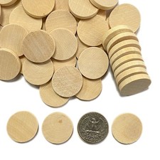 1 Inch Wood Coins 200-Count Round Wooden Slice for Crafts, Unfinished Natural...