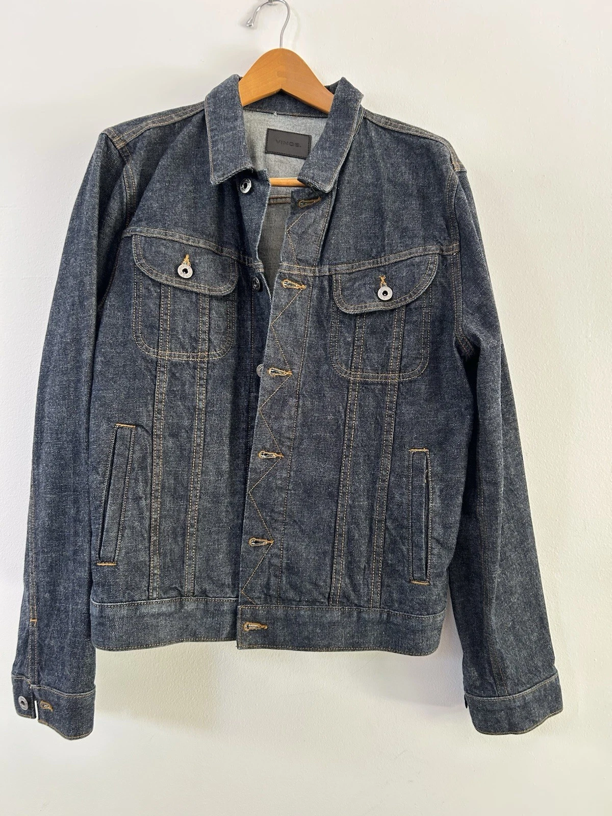 Vince Dark Indigo Denim Trucker Jacket M