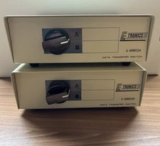 Two ETRONICS 2-Way DB25 and Centronics Data Transfer Switch Boxes