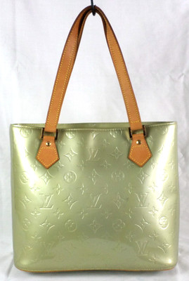 Louis Vuitton Light Green Vernis Houston Monogram Hand Shoulder Bag VGood CA1001