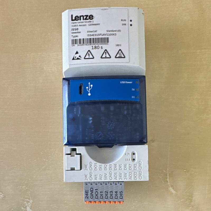 Lenze i550 VFD Inverter Drive 240V 3-Phase 1.5kW 2HP I55AE215F1AV1100KS