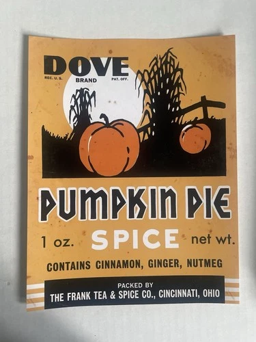 Dove Pumpkin Pie Spice PAPER PRINT Ad Sign Poster Vintage Tin Style Halloween